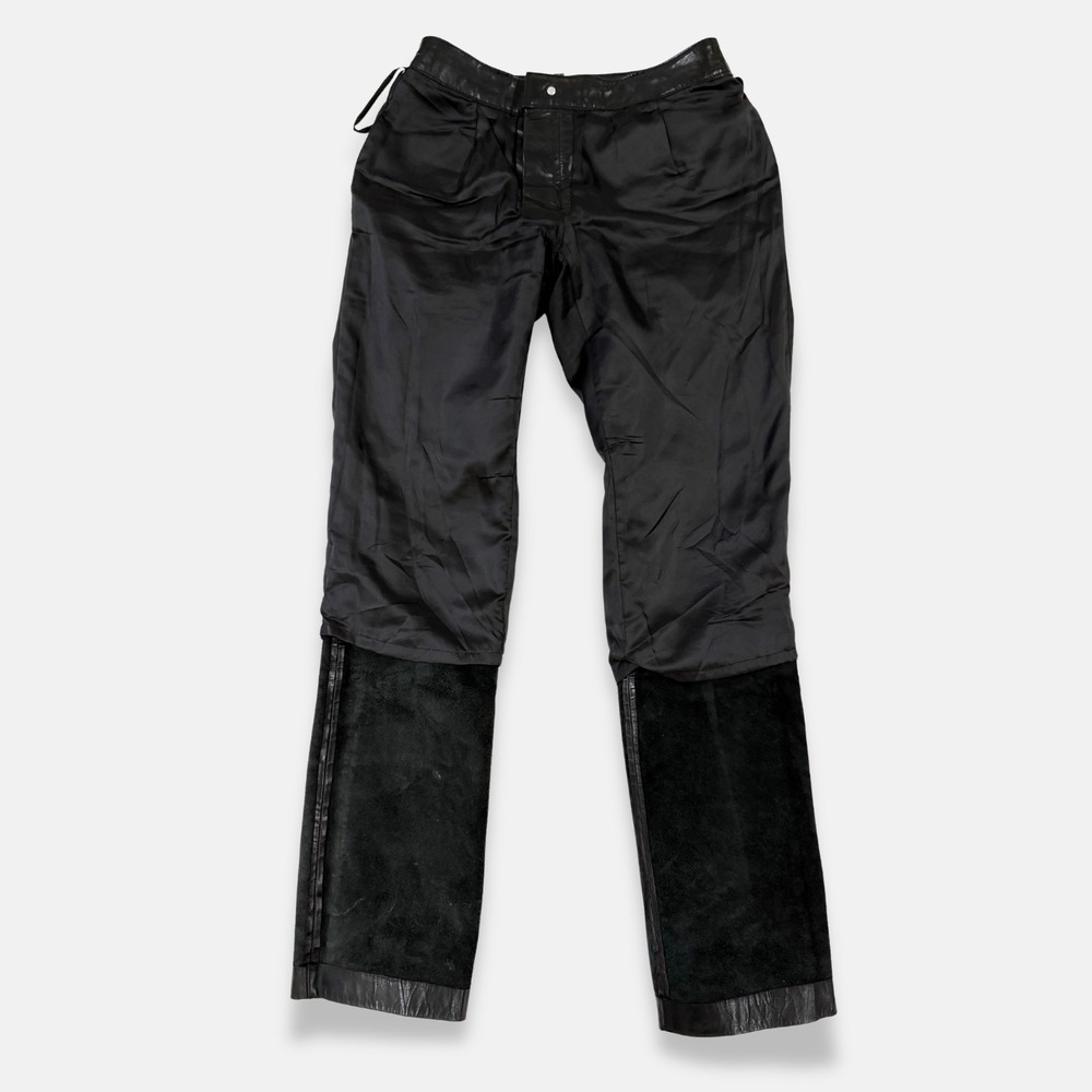 Vintage Y2K GAP Genuine Leather Bootcut Pants Black Size‎ 1 Moto Biker Grunge - Picture 8 of 10